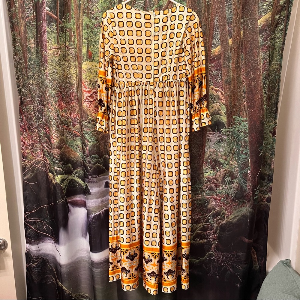 Vintage 70s Sears Floral Mod print Palazzo jumpsuit medium rare wide leg disco - Picture 4 of 15